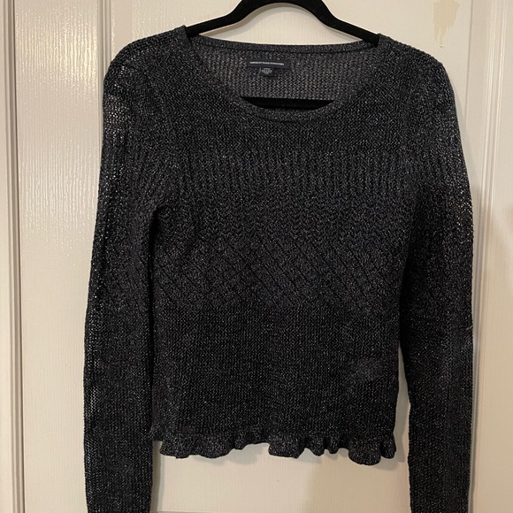 American Eagle Long Sleeve Sparkle Knit Top - Picture 4 of 9